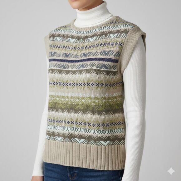 The Limited Sweater Wool Blend Womens Small Beige Neutral Pullover Y2K Vest - Picture 8 of 16